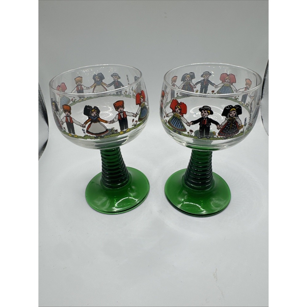 Vintage German Bockling Roemer Glasses Set of Wine 2 EUC